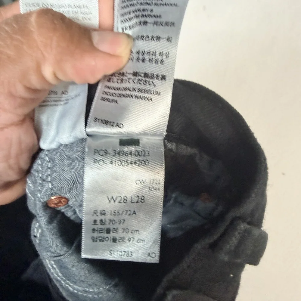 Levi's Men Black Jeans Casual Wedgie Straight Casual Denim Size 28X28